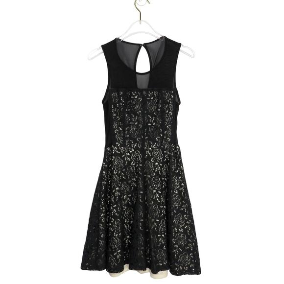 Forever 21 Black Lace Sleeveless Cocktail Dress High Neck Cut Out Small - Picture 4 of 10